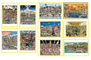 Fazzino-pop-art-postcards