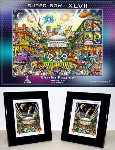 Charles Fazzino Super Bowl XLVII Art Collection Poster and Mini Print