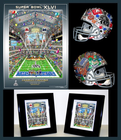 fazzino-football-art-super-bowl-xlvi-collection