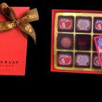 Image of a 2|Beans box of chocolate with the packaging and chocolate styled in Charles Fazzino's Pop Art