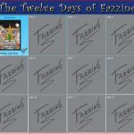 A calendar of The 12 days of Fazzino with day one highlighted and featuring the product on sale