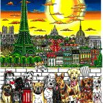 Paws in Paris, 3D Pop Art by Charles Fazzino.
