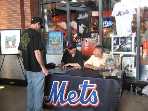 John France NY Mets Citi Field poster signing