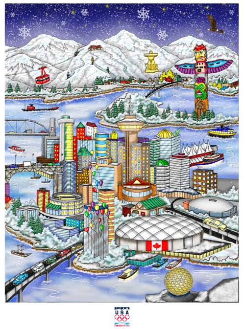 The Vancouver Olympic Games Poster by Fazzino