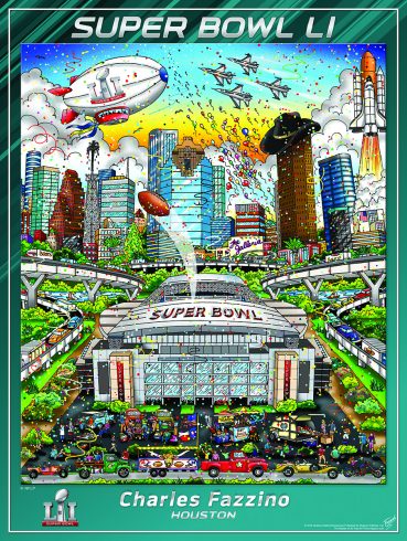 Charles Fazzino's Super Bowl LI Pop Art Poster, 2017 