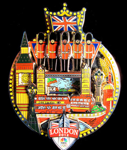 Unique Holiday Gifts by Charles Fazzino: 2012 London NBC Olympic Pin