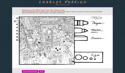 New York Coloring Pages by Charles Fazzino
