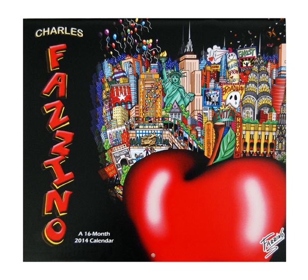 Image of the cover of the Fazzino 2014 calendar, featuring the big apple pop art