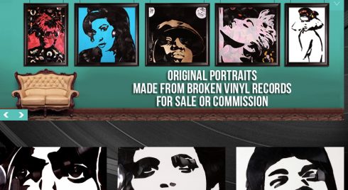 Screen shot from Greg Frederick website that shows some examples of his vinyl art