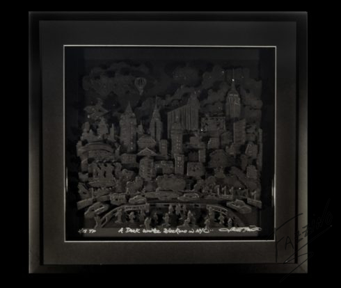 Charles Fazzino newest pop art release of New York City done Monochromatic in all different shades of black