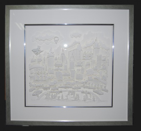 Charles Fazzino newest pop art release of New York City done Monochromatic in all different shades of white