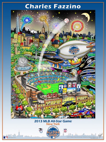 Fazzino's MLB All-Star Game Poster with the Citi-field stadium