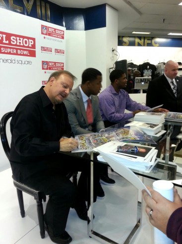Signing with Quinton Coples and Kevin Reddick at the NFL Shop in NYC