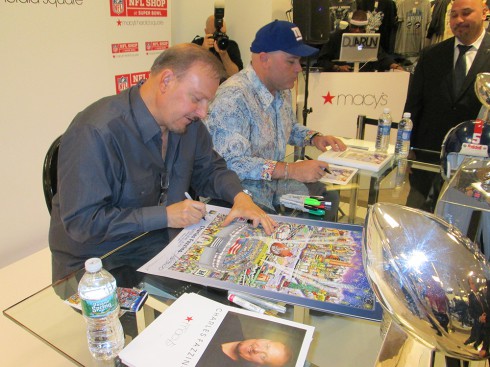 Signing with Sean Landetta outside the NFL Shop at Macy's Herald Square