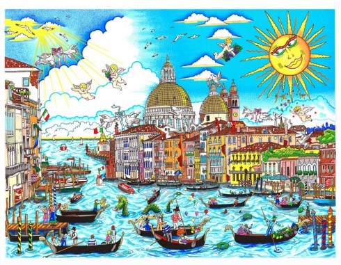 fazzino-cityscape-art-limited-edition-prints-Il-Sole-Brilla-su-Venezia-italy