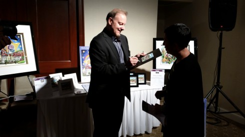 Charles Fazzino Signing the 10th Birthday Art Collection