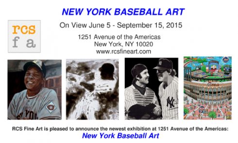 Postcard for the New York Baseball Art exhibit at RCS Fine Art