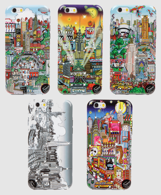 All five Fazzino Art Phone Cases for all sizes and styles