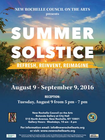 The New Rochelle Council on the Arts Summer Solstice Poster "Refresh, Reinvent, Reimagine"