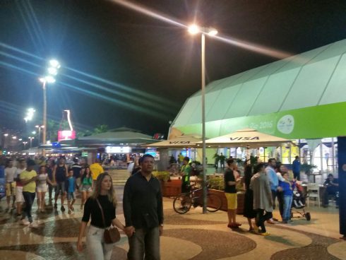 The Olympic MegaStore on Copacabana Beach in Rio De Janeiro for the 2016 Summer Olympic Games.