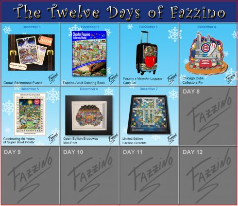 Twelve Days of Fazzino Scrabble Board Day 7