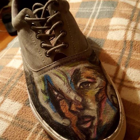 Fazzino featuring Kane Peterson's artwork - shoe