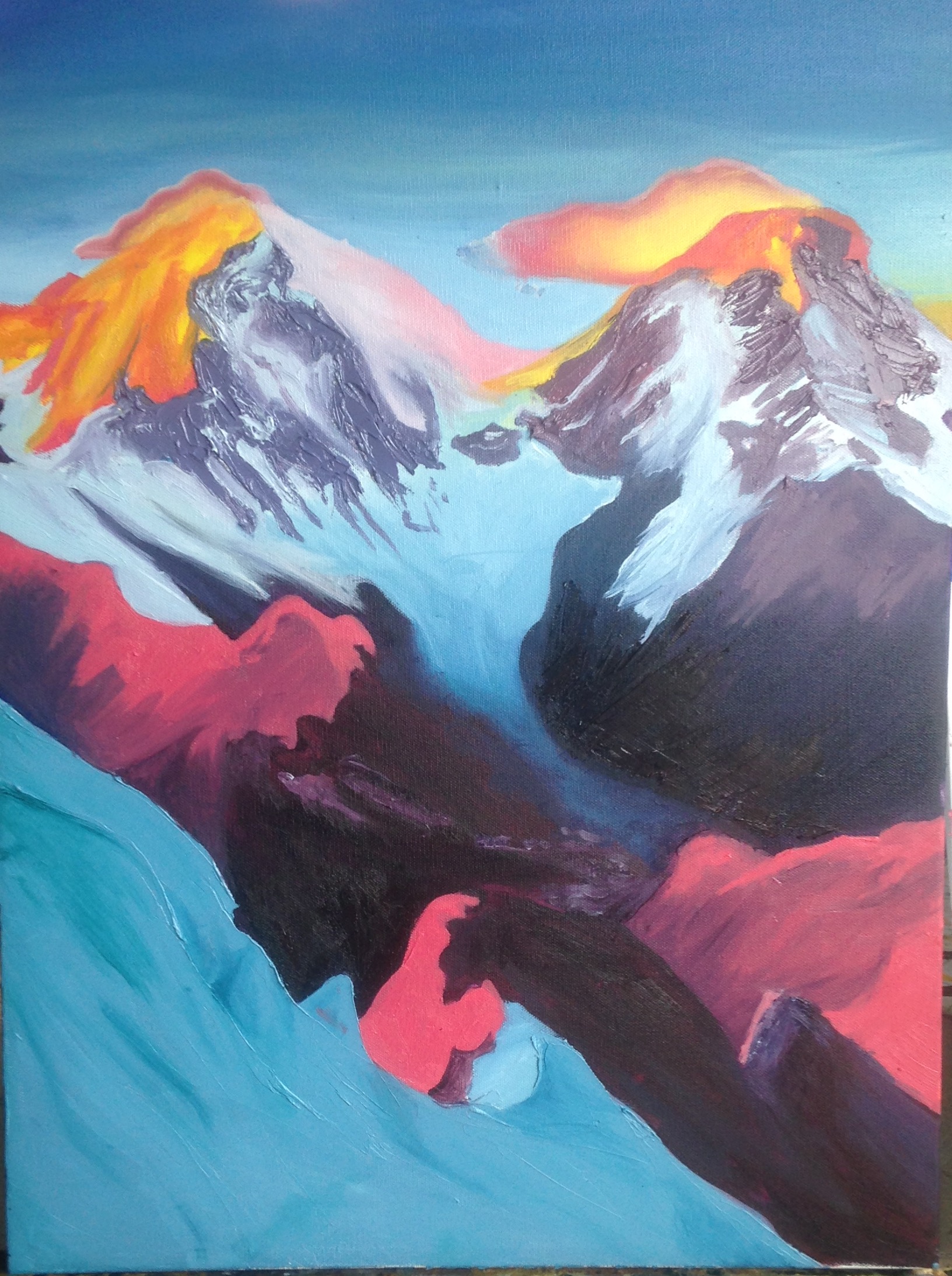 Charles Fazzino featured artist Rachel Herz - colorful mountain painting