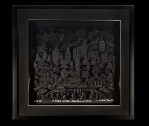 Charles Fazzino Monochromatic Series: A Dark Winter Weekend