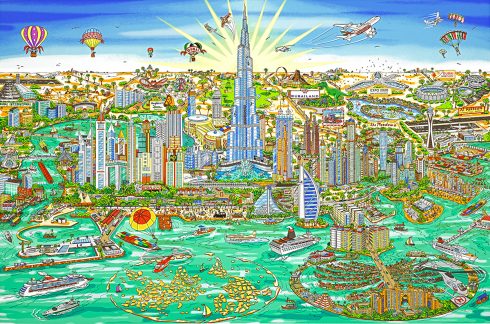 "The Wonderful World of Dubai" by 3D Pop Art artist Charles Fazzino