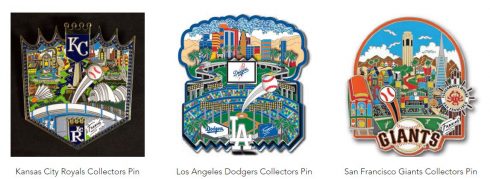 Charles Fazzino All Star Game Collector Pin Line available at the Official Fazzino Gift Shop