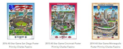 Charles Fazzino All Star Game Poster Line available at the Official Fazzino Gift Shop