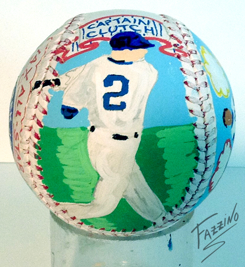 The batter gets colored in on the baseball artwork