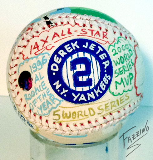 The text side of the baseball gets colored