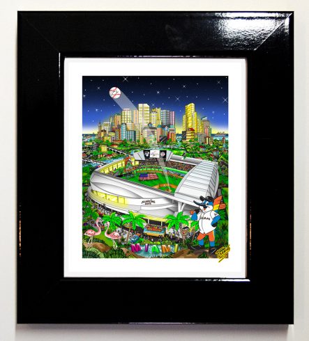 The 2017 All-Star Game mini print featuring the Marlins home stadium in Miami Florida