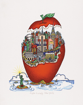 "Apple-tizingly New York" by 3d pop artist Charles Fazzino