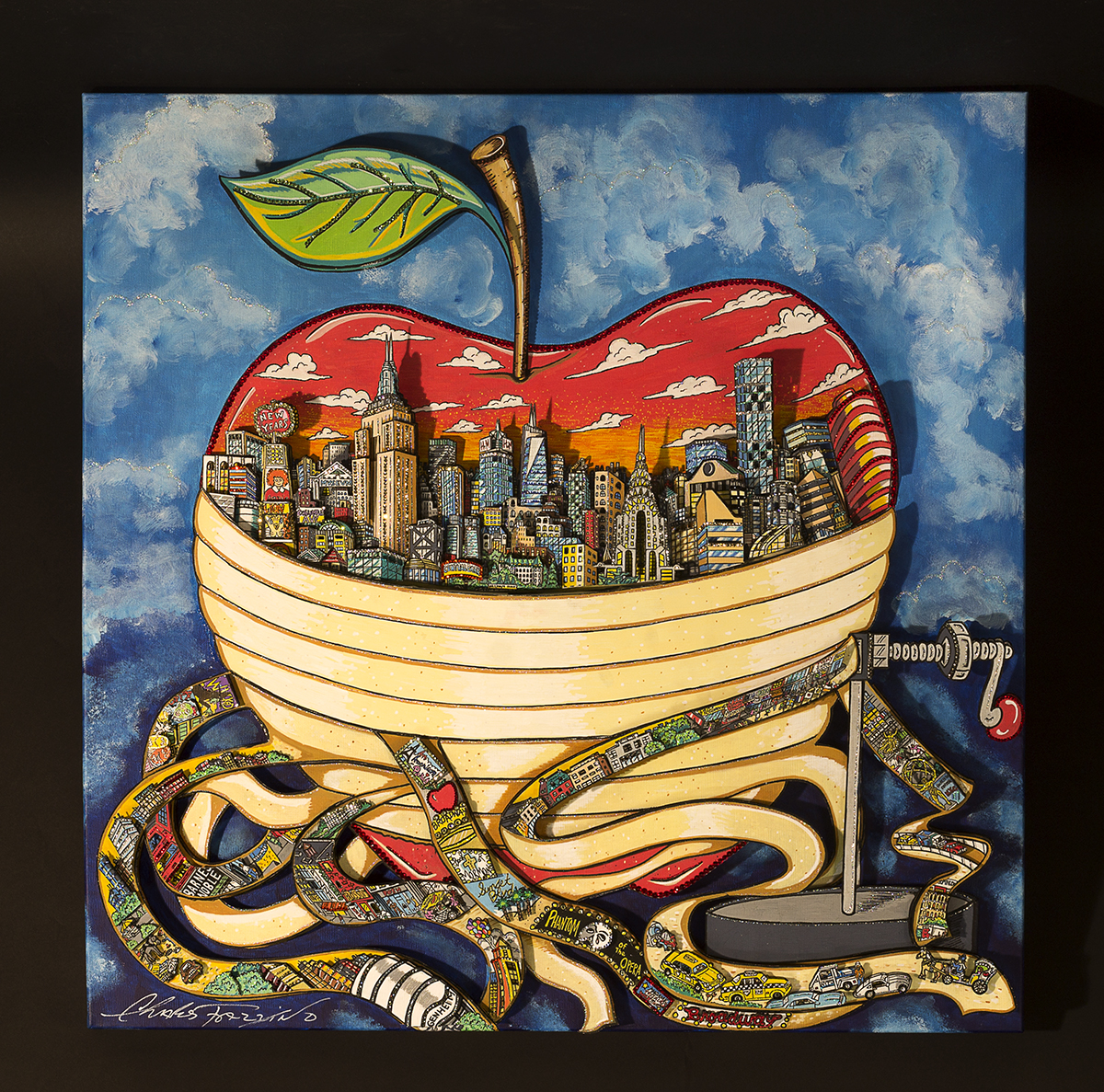 "Peeling the Big Apple" by 3d pop artist Charles Fazzino