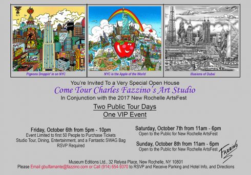 Charles Fazzino - New Rochelle Arts Fest Invitation