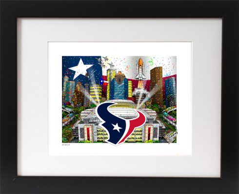 "Houston Texans" Mini Prints by Charles Fazzino - Hurricane Harvey Relief Fund