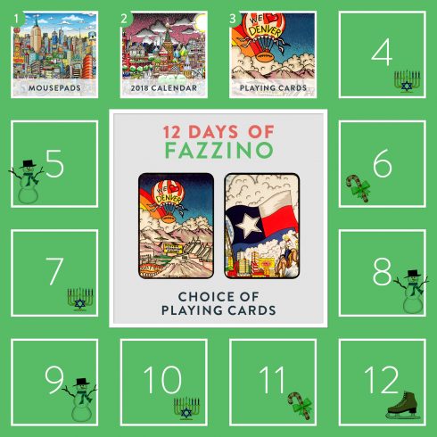 Choice of playing cards- Denver or Dallas - 3rd day of Fazzino giveway