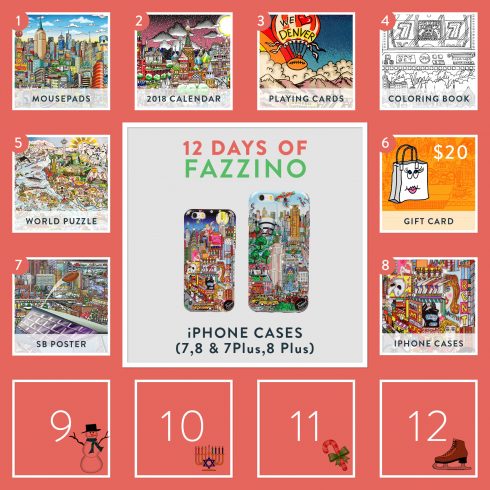 12 Days of Fazzino calendar card - iphone cases 