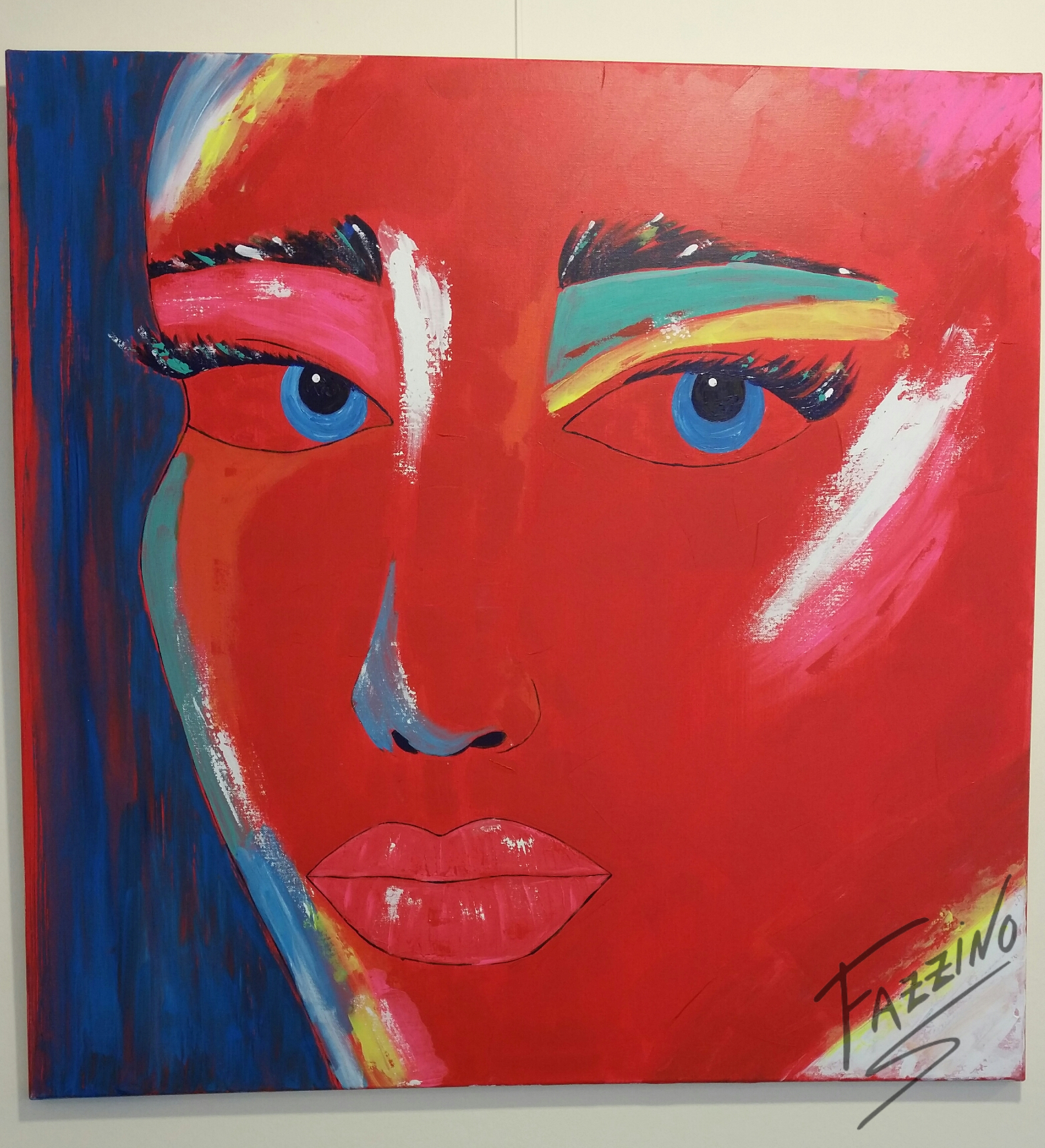 Abstract painting of an womans face by Melek Toraman