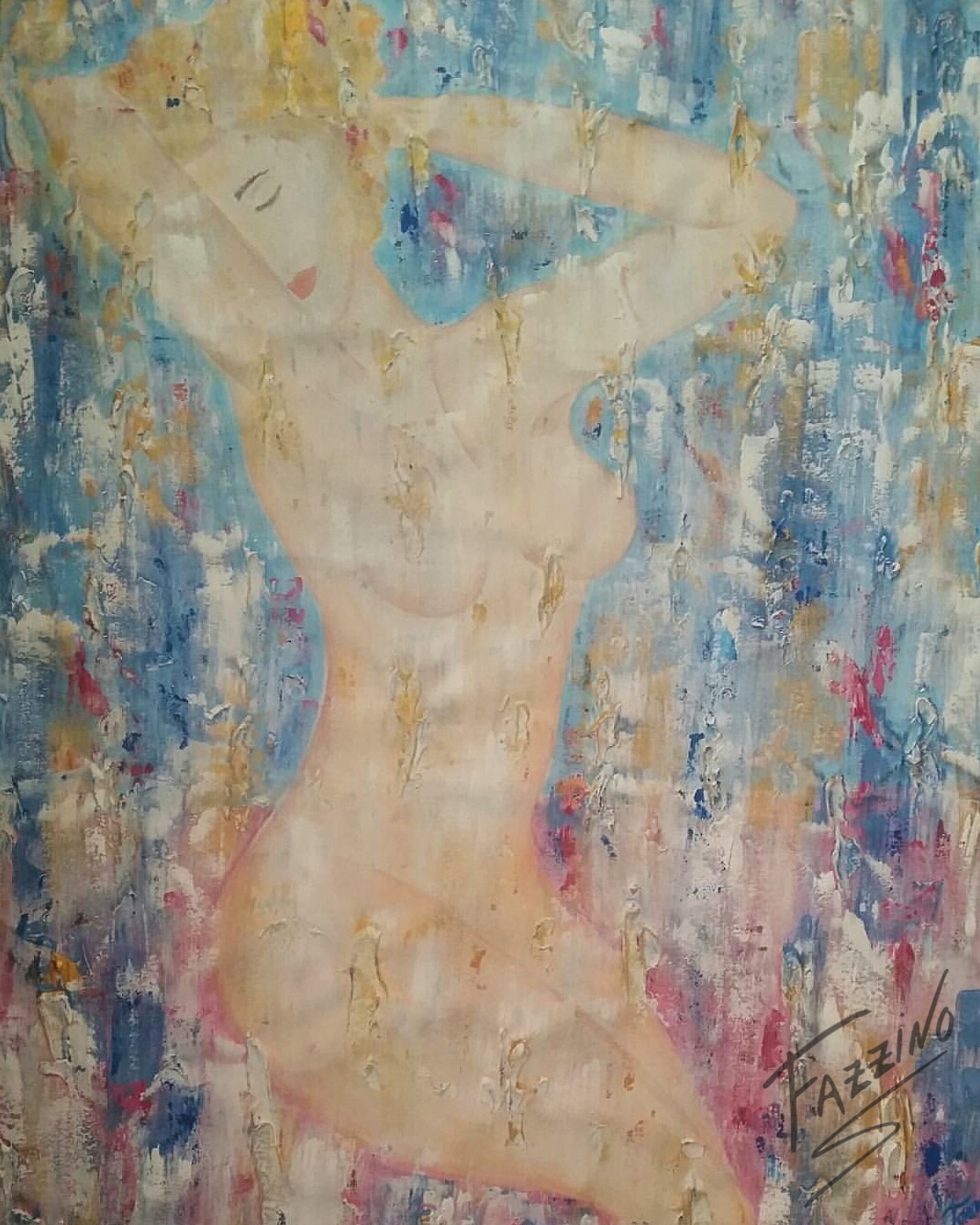 Abstract artist Melek Toraman's painting of a naked woman