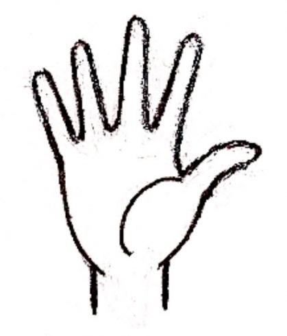 palm hand drawing