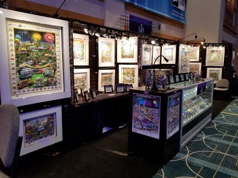 The Fazzino Super Bowl art exhibit at The Super Bowl Experience