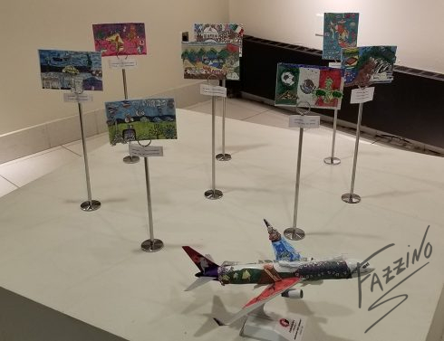 Fazzino inspired 3-D Pop Airplane Artwork at the MAC Gallery in New Rochelle