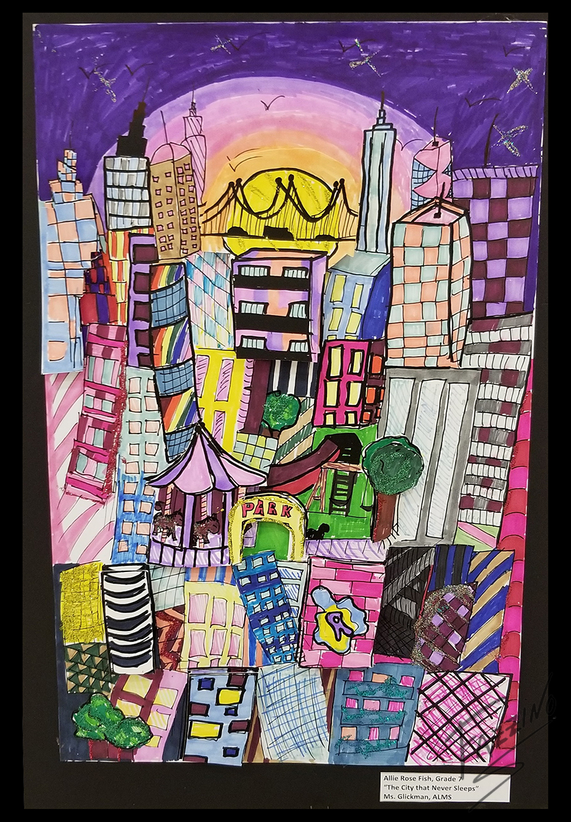 Fazzino inspired cityscape artwork at the MAC Gallery in New Rochelle