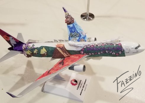 Fazzino inspired airplane 3D pop art model at MAC Gallery in New Rochelle
