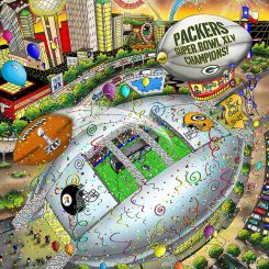 Super Bowl XLV in Dallas between the Green Bay Packers and Pittsburgh Steelers