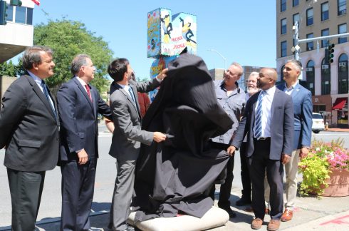  Municipal Arts Commission of New Rochelle unveiling Charles Fazzino's NRNY sculpture 
