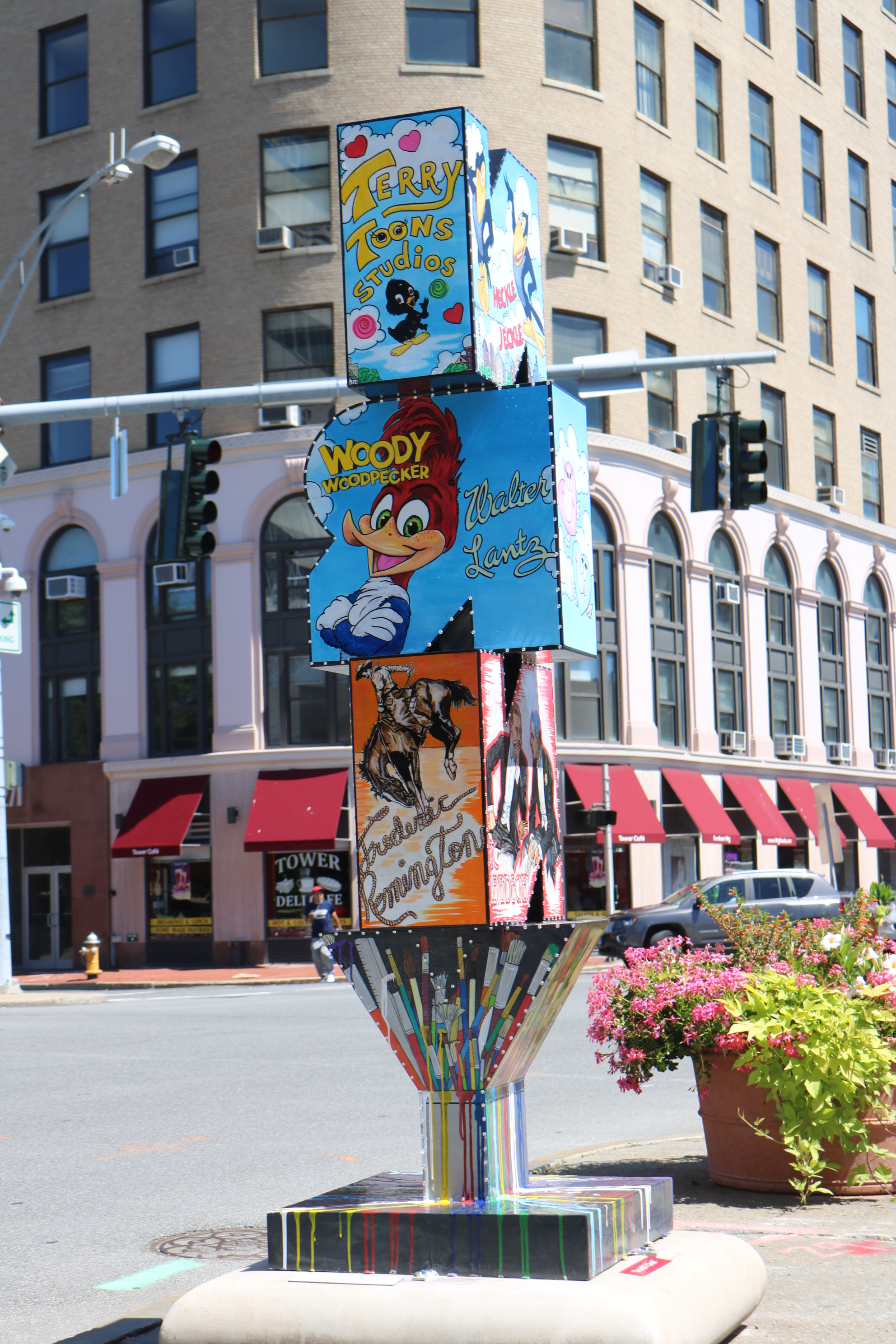 Charles Fazzino's NRNY sculpture located in New Rochelle, New York